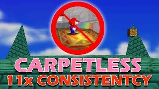 Super Mario 64 CARPETLESS DONE 11 Times in a row [upl. by Asiel]