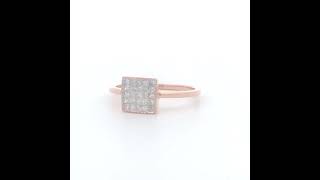 10K Rose Gold 13 Cttw Invisible Set Princess Cut Diamond Composite Square Shape Ring HI color [upl. by Cathrine]