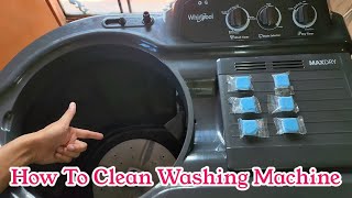 Whirlpool Semi Automatic Washing Machine  How to Clean Washing Machine Using Tablets [upl. by Anuahsed]