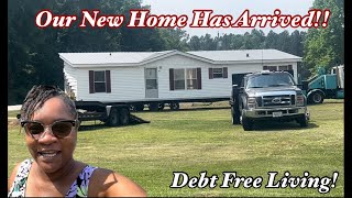 NEW DEBT FREE LIVING  OUR NEW HOME MOBILE HOME SETUP [upl. by Ysirhc]