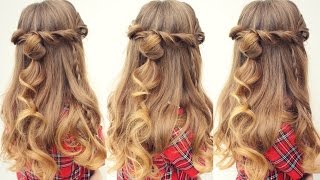 Easy Half Up Half Down Hairstyle  Half Down Hairstyles  Braidsandstyles12 [upl. by Vizzone110]