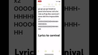 Lyrics to carnivalKanye west [upl. by Eisiam396]