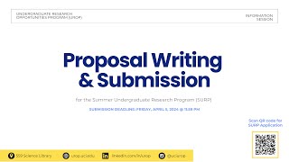 2024 Summer Undergraduate Research Program SURP Proposal Writing amp Submission [upl. by Leciram958]