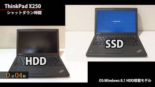 ThinkPad X250 起動時間対決 HDD vs SSD （Widnows81） [upl. by Alfonse859]