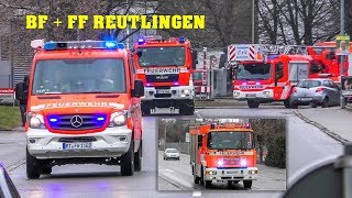 Ankommende FFler  Durchsage BF  FF REUTLINGEN auf Einsatzfahrt Erweiterter Löschzug  LF1612 [upl. by Stalk]