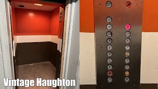 Vintage Haughton Service Elevators at the Renaissance Hotel in Cleveland OH [upl. by Ayoras]