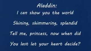 A whole new world  Disney Aladdin lyrics [upl. by Ecirted]