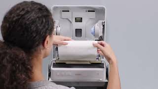 Kimberly Clark Professional ICON Collection Australia How to change Load Stub Roll paper towel HRT V [upl. by Aronos]