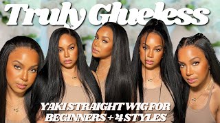 THE MOST NATURAL LOOKING YAKI WIG TUTORIAL Blends Into Skin GLUELESS WIG For Beginners  ISEE HAIR [upl. by Bores]