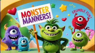 Monster Manners for Kids  Fun amp Friendly Manners Poem  Kids Learning Channel  Little Lyrics Land [upl. by Olegnad832]