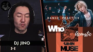 DJ REACTION to JIMIN WHO DANCE PRACTICE amp WHO ACOUSTIC REMIX [upl. by Nekial]