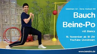 Home Workout 44 Bauch  Beine  Po mit Bianca  Livestream 20 [upl. by Nylak]