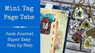 Mini Tag Page Tabs  Easy Rubber Stamping  Junk Journal  Step by Step [upl. by Nikolas]