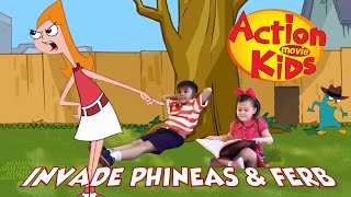 Action Movie Kids Phineas and Ferb Theme Song [upl. by Nodnahs]