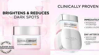 LOREAL PARIS GLYCOLIC  BRIGHT GLOWING CREAM FULL REVIEW [upl. by Htiaf]