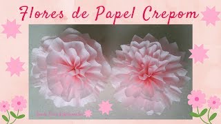 DIY Flor de Papel Crepom  Jeito Fácil de Fazer Não precisa de cola [upl. by Utham]