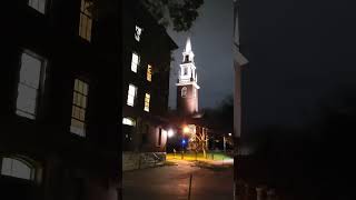 Harvard University with John Harvard statue the tower students Widener library etc at night [upl. by Nyrroc653]