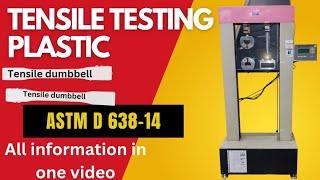 Tensile testing  tensile testing plastic  Tensile strength  ASTM D63814  Universal testing MC [upl. by Enida]