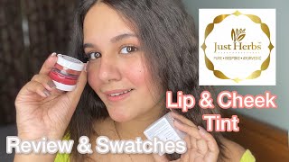 Just Herbs lip amp cheek Tint Review amp Swatches  Best lip amp cheek tints justherbs [upl. by Filahk]