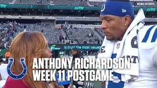 Anthony Richardson RELIEVED his hard work paid off in win against Jets [upl. by Ahsiniuq]