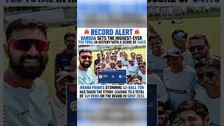 Record Alert 😱❤️‍🔥 Baroda Score 3495 smat ipl2025 [upl. by Assener]