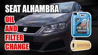 Detailed Engine Oil Change  Seat Alhambra 20102020 20 TDI [upl. by Marijn815]