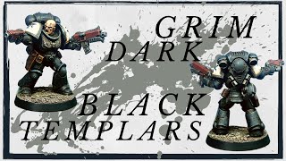 Grimdark Black Templers using a sponge How to paint battle damaged black Power Armour [upl. by Karilla]