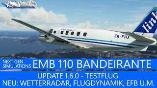 EMB 110 Bandeirante  Update 160 Testflug ★ MSFS 2020 Deutsch [upl. by Dovev]