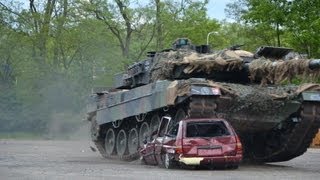 Leopard 2A6 destroyed a car HD [upl. by Alexi]