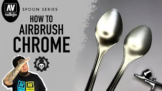 How to Airbrush Acrylic Chrome  2021  Vallejo Colors [upl. by Rycca]