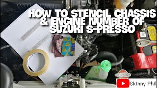 How to Stencil Engine amp Chassis Number of Suzuki SPresso [upl. by Glialentn]