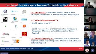 Webinaire  Clubs et comités accession territoriale de haut niveau [upl. by Ventre430]