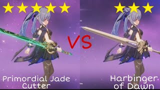 Jade cutter vs Harbinger of dawn  Keqing comparison [upl. by Leonhard]