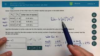 ALEKS  Deducing a Rate Law from Initial Reaction Rate Data [upl. by Rego]