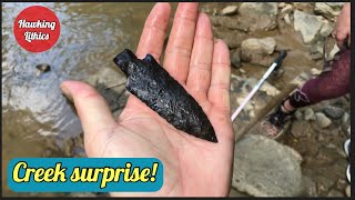 Creek surprise 83 Hawking Lithics Arrowhead hunting [upl. by Healy]