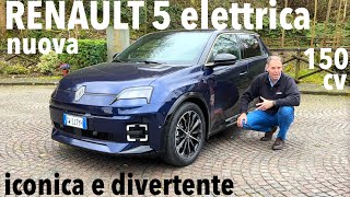 Nuova RENAULT 5 elettrica torna licona francese 150 cv molto divertenti con batteria da 52 kwh [upl. by Jonette467]