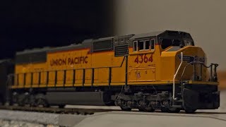 Having some fun with my new Kato N scale Union Pacific SD70M [upl. by Annyrb92]