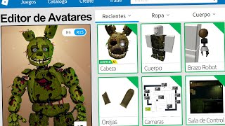 Creamos el PERFIL de SPRINGTRAP FNAF en ROBLOX   Rovi23 Roblox [upl. by Drogin]