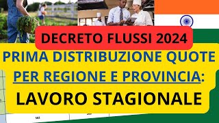 DISTRIBUZIONE QUOTE DECRETO FLUSSI 2024  LAVORO STAGIONALE [upl. by Rika]