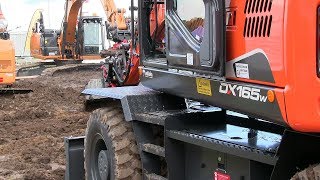 DX165W5 Doosan Wheeled Excavator at Work engine sound [upl. by Roderic]