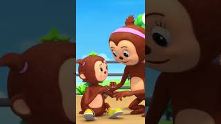 5 Little Monkeys 🐵  LittleBabyBum shorts  Nursery Rhymes for Babies [upl. by Tavey513]