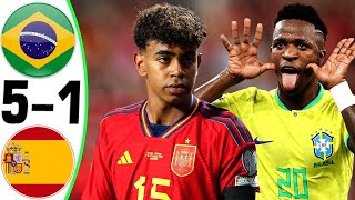 Brazil vs Spain 51  All Goals and Highlights  2024 🔥 VINI JR [upl. by Adamok441]