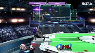 Fusionexe 59  red berpo Mii Swordfighter vs Turtle Hands Sephiroth  Top 32  Winners Round 1 [upl. by Elhsa]