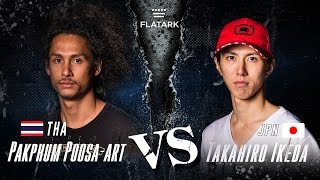 FLAT ARK 2016 quotFirstround matchquot Takahiro Ikeda VS Pakphum Poosaart [upl. by Akenahs]