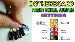 Motherboard Front Panel Jumper Settings  Power On Reset HDD Led Power Led Jumper Settings [upl. by Landri]