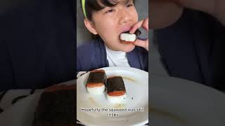 Spam Musubi mukbang asmr eatingshow [upl. by Anileva283]