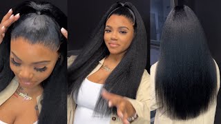 MOST NATURAL WIG   Kinky Straight Wig 🔥  Klaiyi Hair [upl. by Lladnyk]