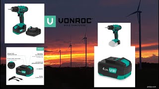 unboxing VONROC Accu 20V – 40Ah met usb C nieuw en accuboormachine [upl. by Anairam193]