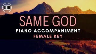 SAME GOD ELEVATION WORSHIP  PIANO ACCOMPANIMENT WITH LYRICS  KARAOKE  Radio Version  Key of F [upl. by Alahcim602]