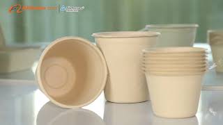 bagasse product Disposable Compostable Sugarcane Bagasse Clamshell Lunch Bento Food Container Box [upl. by Nudnarb]